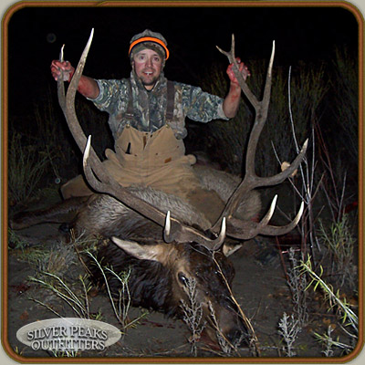 Kyle with his trophy 6x6 Colorado Bull Elk taken with SPO at Hunting Camp #5 in the San Juan National Forest